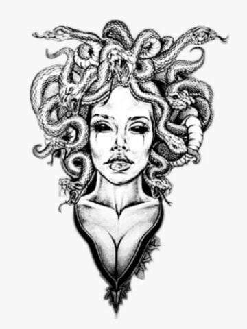 Medusa Tattoo Stencil 11