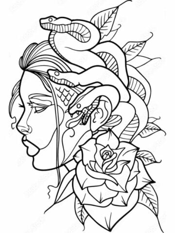 Medusa Tattoo Stencil 12