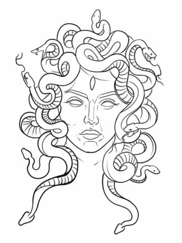 Medusa Tattoo Stencil 13