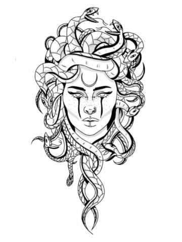 Medusa Tattoo Stencil 10