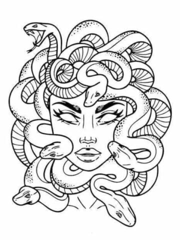 Medusa Tattoo Stencil 15