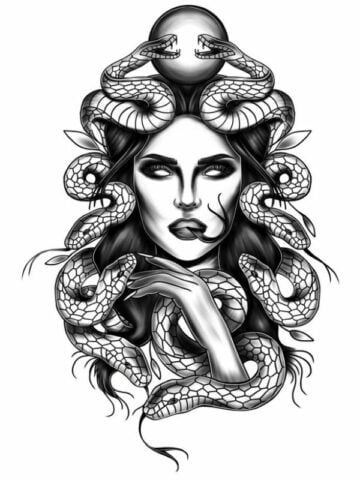 Medusa Tattoo Stencil 4