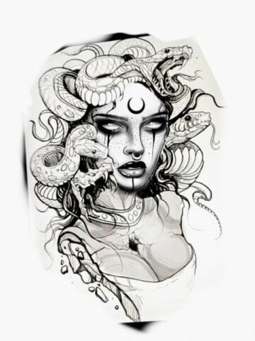 Medusa Tattoo Stencil 5