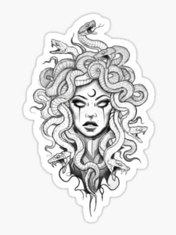 Medusa Tattoo Stencil 6