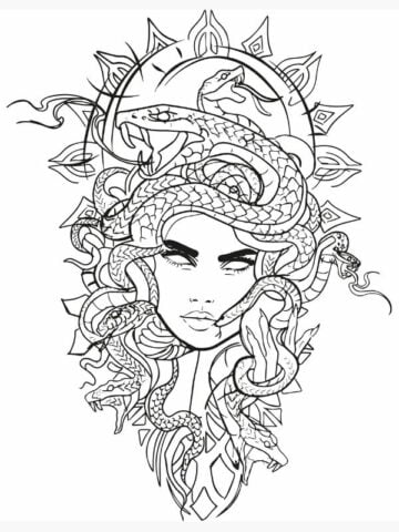 Medusa Tattoo Stencil 7