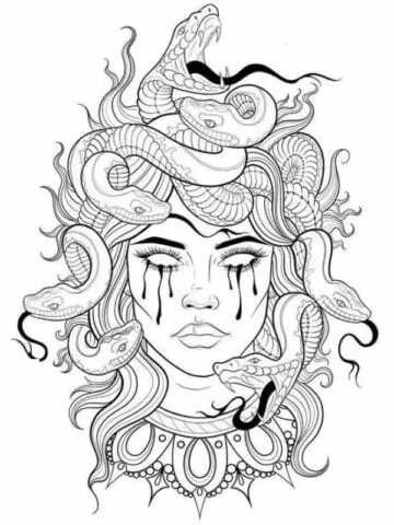 Medusa Tattoo Stencil 1
