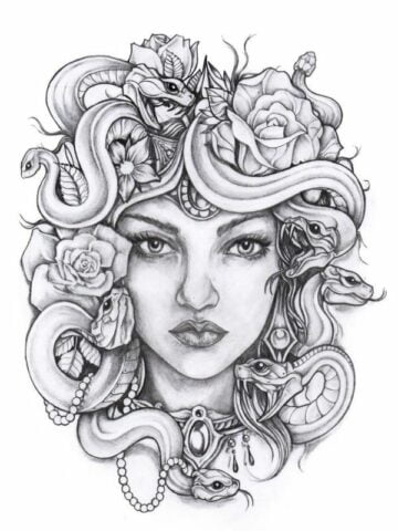 Medusa Tattoo Stencil 9