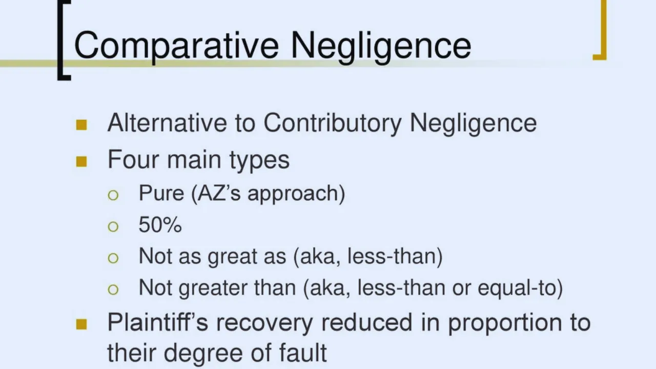 The Role of Comparative Negligence